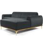 Imagem de Sofá 5 Lugares com Chaise Direito Para Sala Molino 320 cm D02 Veludo Cinza B-317 - Lyam Decor
