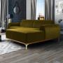 Imagem de Sofá 5 Lugares com Chaise Direito Para Sala Molino 320 cm D02 Veludo Mostarda C-260 - Lyam Decor