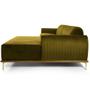 Imagem de Sofá 5 Lugares com Chaise Direito Para Sala Molino 320 cm D02 Veludo Mostarda C-260 - Lyam Decor