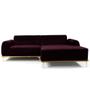 Imagem de Sofá 5 Lugares com Chaise Direito Para Sala Molino 320 cm D02 Veludo Roxo Grape B-292 - Lyam Decor