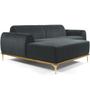 Imagem de Sofá 5 Lugares com Chaise Esquerdo Para Sala Molino 320cm D02 Veludo Cinza B-317 - Lyam Decor