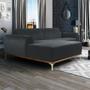 Imagem de Sofá 5 Lugares com Chaise Esquerdo Para Sala Molino 320cm D02 Veludo Cinza B-317 - Lyam Decor
