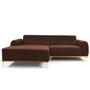 Imagem de Sofá 5 Lugares com Chaise Esquerdo Para Sala Molino 320cm D02 Veludo Marrom B-276 - Lyam Decor