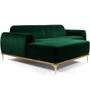 Imagem de Sofá 5 Lugares com Chaise Esquerdo Para Sala Molino 320cm D02 Veludo Verde Musgo C-303 - Lyam Decor