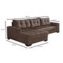 Imagem de Sofá 5 Lugares Dijon com Chaise Esquerdo e Entrada USB Suede Marrom