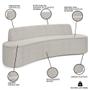 Imagem de Sofá 5 Lugares para Sala de Estar Living 300cm Koane D06 Bouclê Creme - Mpozenato