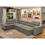 Imagem de Sofá 7 Lugares Canto Assento Retrátil Pillow Chaise D 3,60 x2,20 m Sttilo Bege - MegaSul