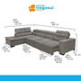 Imagem de Sofá 7 Lugares Canto Assento Retrátil Pillow Chaise D 3,60 x2,20 m Sttilo Bege - MegaSul