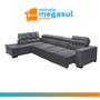 Imagem de Sofá 7 Lugares de Canto Retrátil Reclinável Pillow Chaise D 3,60 x 2,20 m  Sttilo  Cinza - MegaSul