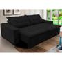 Imagem de Sofá Amazonas 2,90 metros Retrátil com Molas Suede Veludo Light Preto - Sofá na Web
