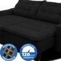 Imagem de Sofá Amazonas 2,90 metros Retrátil com Molas Suede Veludo Light Preto - Sofá na Web