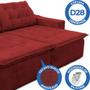 Imagem de Sofá Amazonas 2,90 metros Retrátil com Molas Suede Veludo Light Vermelho - Sofá na Web