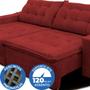 Imagem de Sofá Amazonas 2,90 metros Retrátil com Molas Suede Veludo Light Vermelho - Sofá na Web