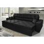 Imagem de Sofá Austin 2,02m Retrátil, Reclinável, Molas no Assento e Almofadas, Tecido Suede Velusoft Preto