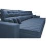 Imagem de Sofá Austin 3,22m Retrátil, Reclinável com Molas no Assento e Almofadas, Tecido Suede Azul