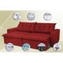 Imagem de Sofá Austrália 2,12 Mts Retrátil, Reclinável Com Molas e Pillow no Assento Tecido Suede Vermelho- Cama InBox