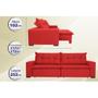 Imagem de Sofá Austrália 2,52 Mts Retrátil, Reclinável Com Molas e Pillow no Assento Tecido Suede Vermelho- Cama InBox