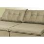 Imagem de Sofá Austrália 2,72 Mts Retrátil, Reclinável Com Molas e Pillow no Assento Tecido Suede Castor - Cama InBox