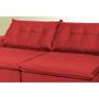 Imagem de Sofá Austrália 2,92 Mts Retrátil, Reclinável Com Molas e Pillow no Assento Tecido Suede Vermelho- Cama InBox