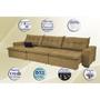 Imagem de Sofá Austrália 3,52 Mts Retrátil, Reclinável Com Molas e Pillow no Assento Tecido Suede Castor - Cama InBox