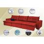 Imagem de Sofá Austrália 4,12 Mts Retrátil, Reclinável Com Molas e Pillow no Assento Tecido Suede Vermelho- Cama InBox
