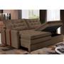 Imagem de Sofá Baú Sem Caixa Retrátil 1,60m SoftGel Petit Boucle Marrom Cama inBox