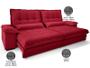 Imagem de Sofá Bergamo 2,10m Assento Retrátil e Reclinável Velosuede Vermelho - NETSOFAS