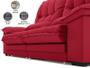 Imagem de Sofá Bergamo 2,10m Assento Retrátil e Reclinável Velosuede Vermelho - NETSOFAS