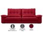 Imagem de Sofá Bergamo 2,10m Assento Retrátil e Reclinável Velosuede Vermelho - NETSOFAS