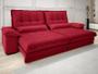 Imagem de Sofá Bergamo 2,10m Assento Retrátil e Reclinável Velosuede Vermelho - NETSOFAS