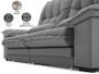 Imagem de Sofá Bergamo 2,30m Assento Retrátil e Reclinável Velosuede Grafite - NETSOFAS