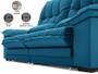 Imagem de Sofá Bergamo 2,50m Assento Retrátil e Reclinável Velosuede Royal - NETSOFAS