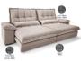 Imagem de Sofá Bergamo 2,90m Assento Retrátil e Reclinável Velosuede Bege - NETSOFAS
