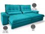 Imagem de Sofá Bergamo 2,90m Assento Retrátil e Reclinável Velosuede Turquesa - NETSOFAS