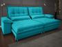 Imagem de Sofá Bergamo 2,90m Assento Retrátil e Reclinável Velosuede Turquesa - NETSOFAS