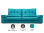 Imagem de Sofá Bergamo 2,90m Assento Retrátil e Reclinável Velosuede Turquesa - NETSOFAS