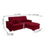 Imagem de Sofá Berlin 2.65x1.70m com Chaise Super Pillow Top - Vinho