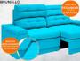 Imagem de Sofá Brunello 1,70m Retrátil e Reclinável Velosuede Turquesa - NETSOFAS