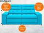 Imagem de Sofá Brunello 1,70m Retrátil e Reclinável Velosuede Turquesa - NETSOFAS