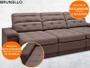 Imagem de Sofá Brunello 2,05m Retrátil e Reclinável Velosuede Chocolate - NETSOFAS