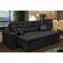 Imagem de Sofá Cairo 2,32m Retrátil, Reclinável Tecido Suede Preto