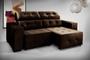 Imagem de Sofa California Marrom Veludo Espuma 8 cm embutida Retratil/Reclinavel 2.10mt Mola Bonel Com 2 Rineira