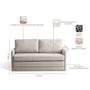 Imagem de Sofa Cama 2 Lugares 153x68x86cm Charlie Cinza