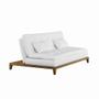 Imagem de Sofá-Cama 3 Lugares Casal Autenticidade Base e Pés de Madeira Branco