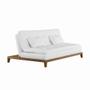 Imagem de Sofá-Cama 3 Lugares Casal Luxo Base e Pés de Madeira Branco