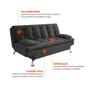 Sofá-Cama 3 Lugares Casal Premium Suede Cinza - Mobly Imagem de Sofá-Cama 3 Lugares Casal Premium Suede Cinza