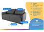 Imagem de Sofá-cama 3 Lugares Casal Reclinável Veludo Matrix Celine