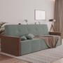Imagem de Sofa Cama 4 Lugares Retrátil e Reclinável Paris 2,10m Veludo Cinza 