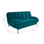 Imagem de Sofá-Cama Casal 3 Lugares Premium A2 Suede Azul Turquesa