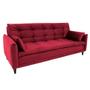 Imagem de Sofá-Cama Casal 3 Lugares Sofia Suede Vermelho